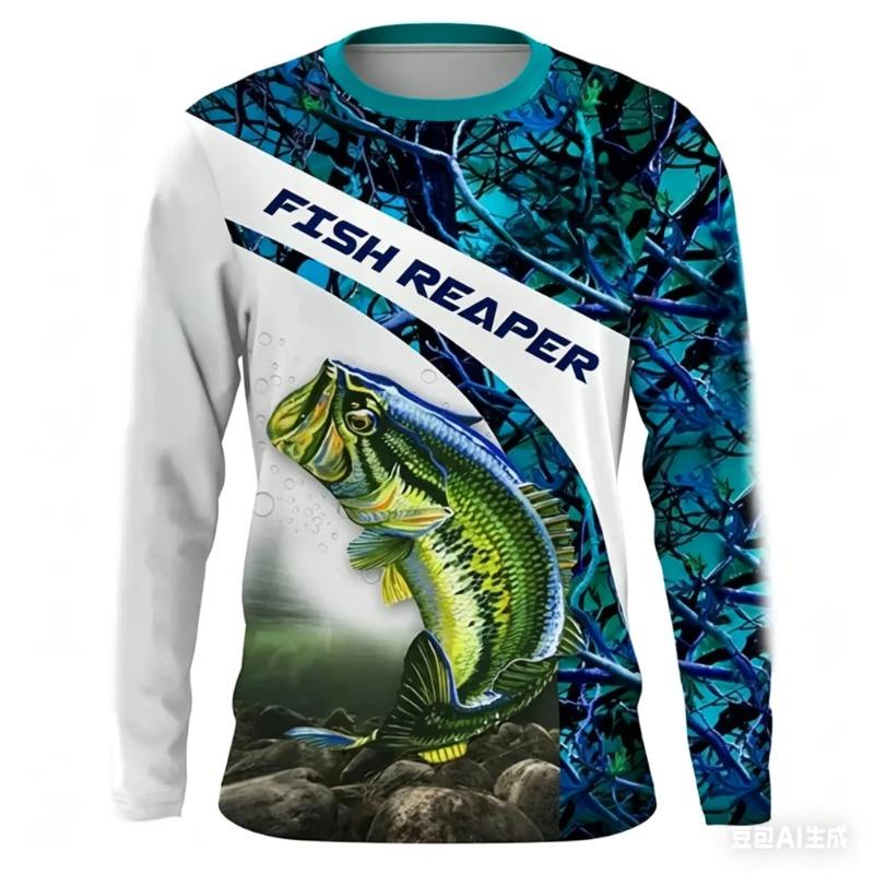 Bass Fishing Graphic Long Sleeve Jersey Family Matching Outfits Quick Dry Breathable Outdoor Angling Sun Protection Sports Top