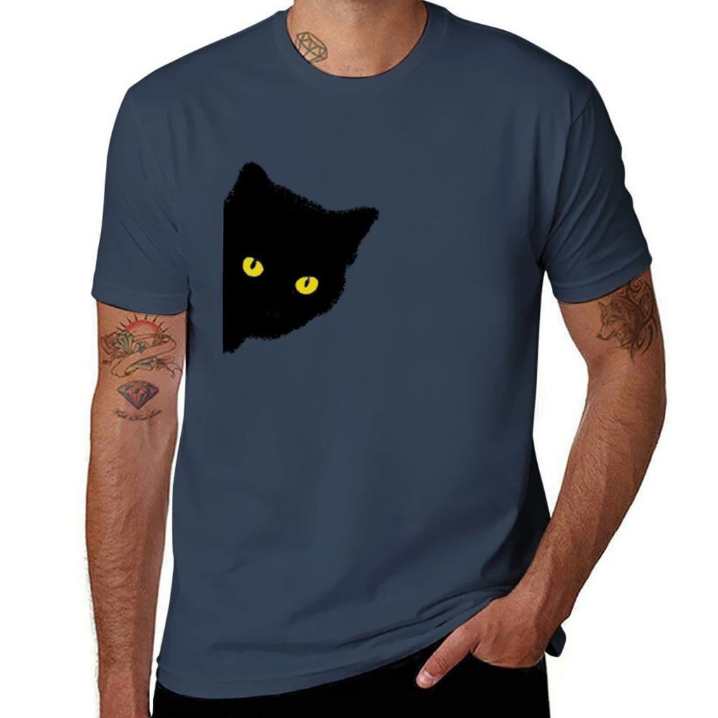 Black Cat Tshirt Large Size Short Sleeve Tshirt