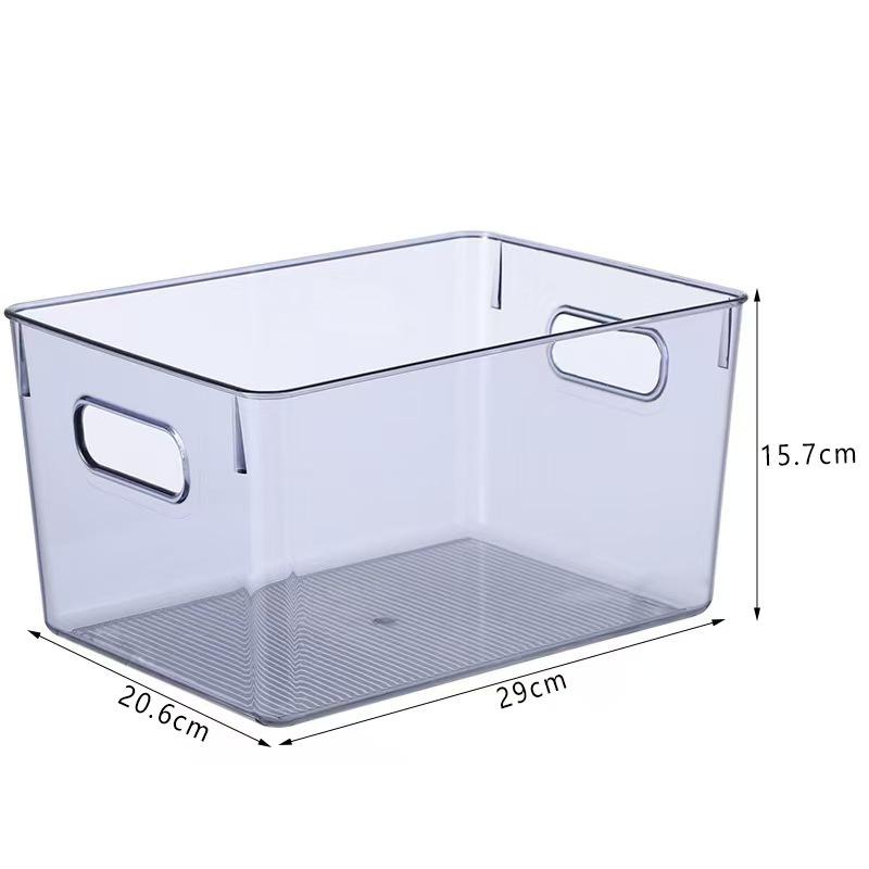 Transparent PET Storage Box for Books, Snacks, Fruits, Vegetables, and Kitchen Organization