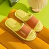 Unisex Linen Indoor Home Slippers Non Slip Soft Sole Breathable Quiet Slides