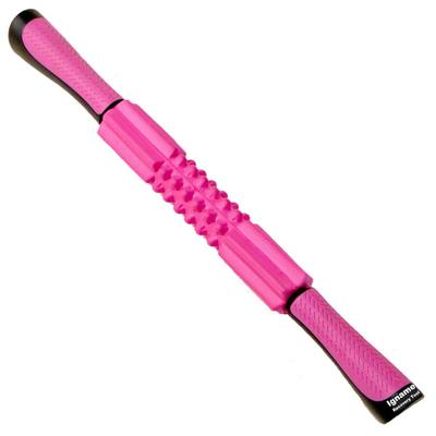 Inerme Recovery Tools Massage Stick Dot Cut for Pre- and Post-Workout Trigger Point and Myofascial Release [Authentic] Foam Roller, Pink