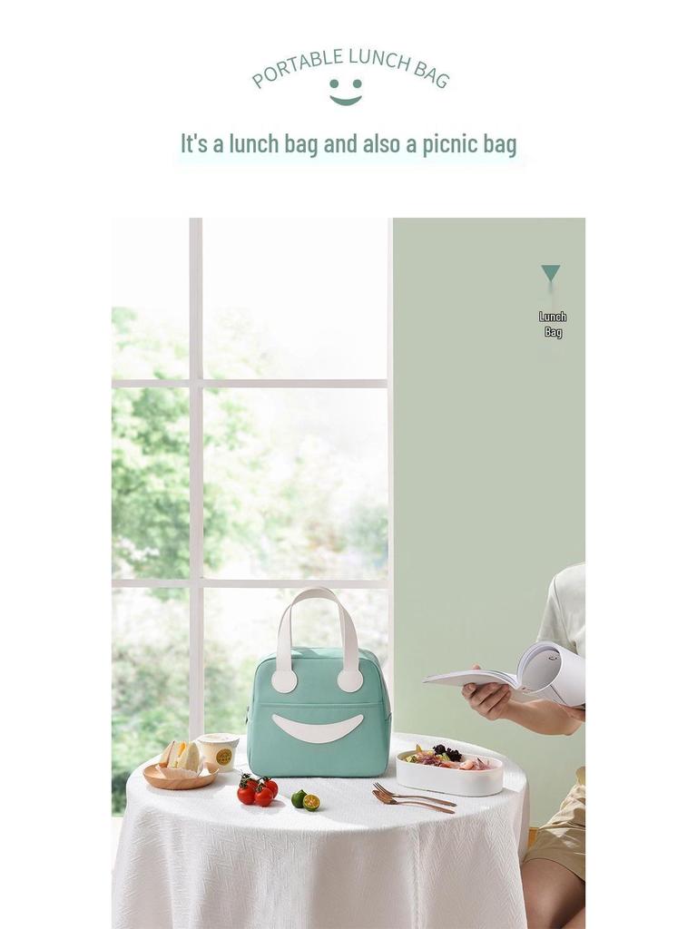 Durable Insulated Lunch Bag: Cute, Simple, Thickened Design for Outdoor and Work Commute