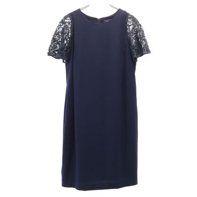 Demi-Luxe BEAMS made in Japan Kurzarm Ausgestellte Spitzärmel Knielanges Kleid Damen Gebraucht