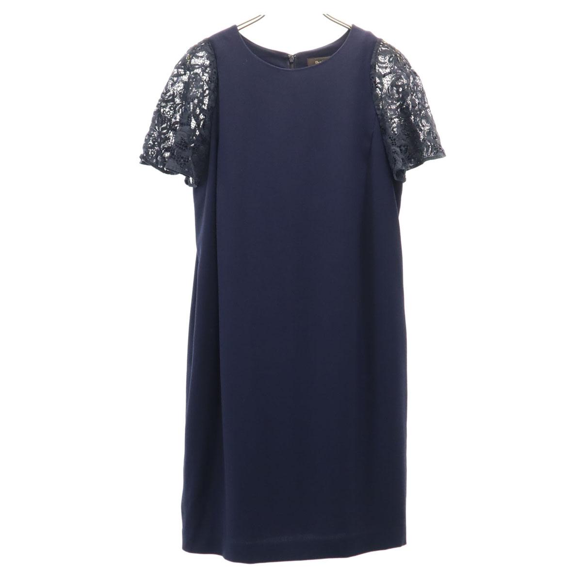 

Demi-Luxe BEAMS сделано в Японии Платье с короткими рукавами и расклешенными кружевными рукавами длиной до колена Женское Б/У