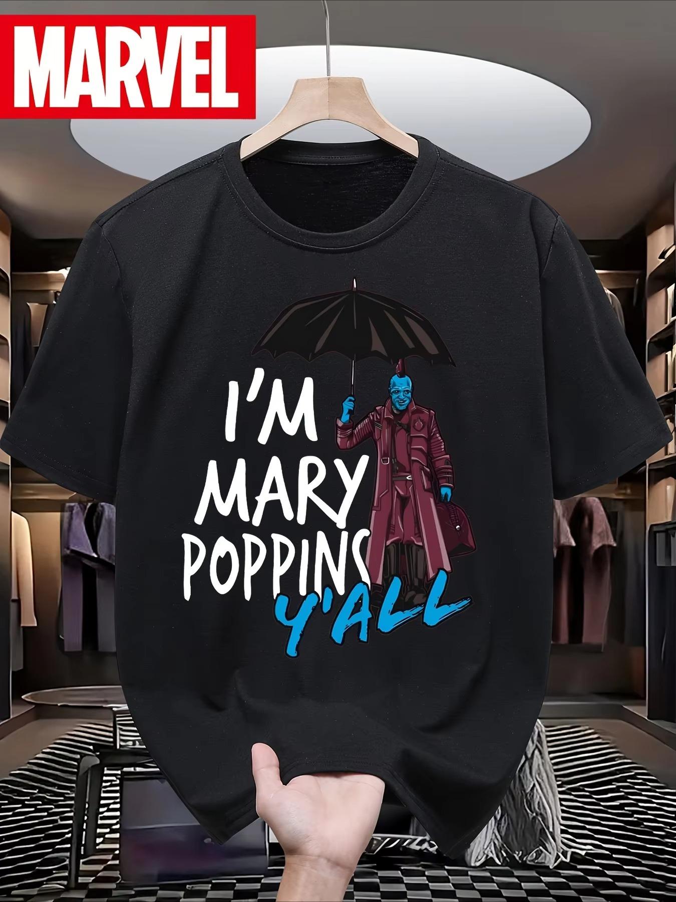 2026 new Marvel Guardians of The Galaxy Yondu Tshirt Im Mary Poppins Yall Funny Mens Casual Short Sleeve Tee High quality S