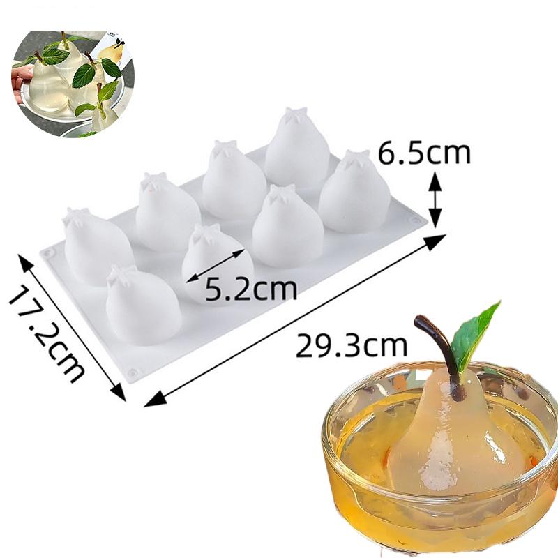 8 Cavity Pear Shape 3D Silicone Cake Baking Mold For Mousse Truffle Brownies Pan Molds Silicone Pastry Tool Cakes