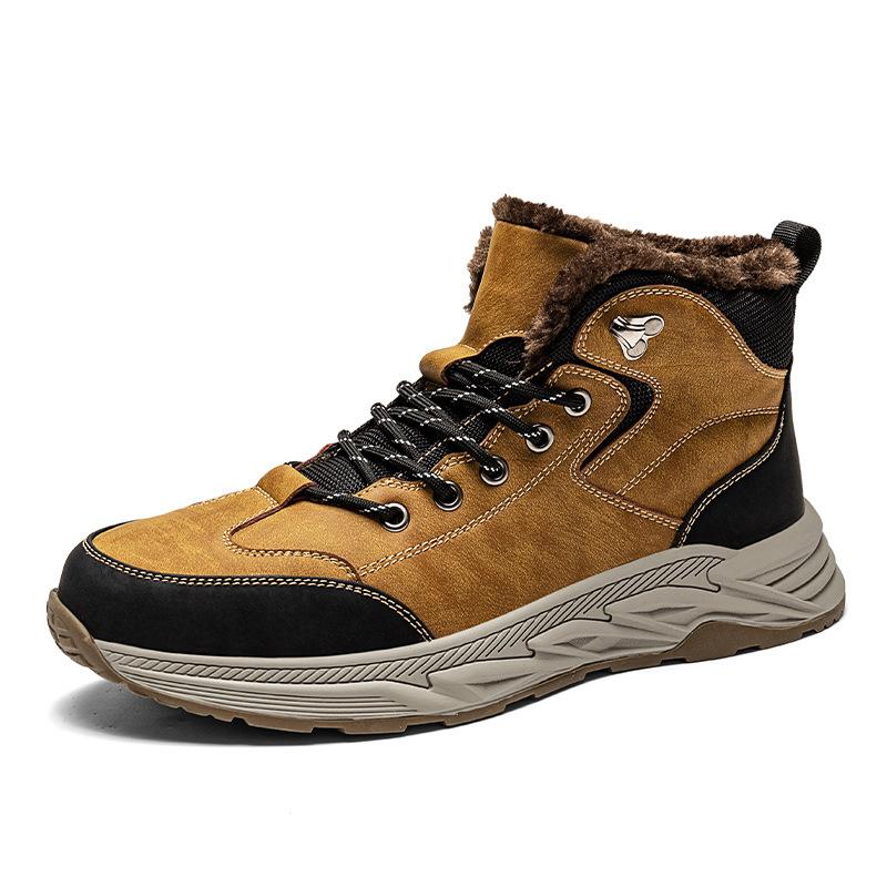 

Autumn and winter men s shoes new velvet thermal boots Northeast thickened large cotton shoes outdoor sports mountaineering snow boots 2025 38