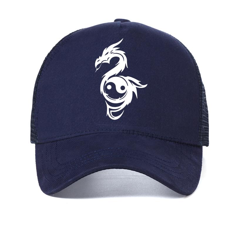 Dragon Tai Chi Gossip Hat Fashion for Women Unisex Best Friends Gift Hip Hop Hats Adjustable Yin Yang Baseball Cap Couple Mesh Caps