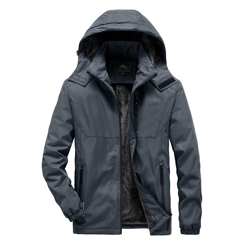 Autumn and Winter Men's Cold-resistant Large Size Casual Anti-scratch Mountaineering Jacket Plus Velvet Warm Outdoor Jacket