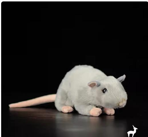 Graues, weißes Maus-Stofftier Maus-Puppe Simulationstier Für Kinder Geburtstagsgeschenk