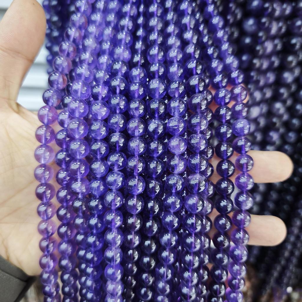 Purple Series Amethyst & Super Seven Crystal Beads: Round, Natural Stone, DIY Jewelry Accessories