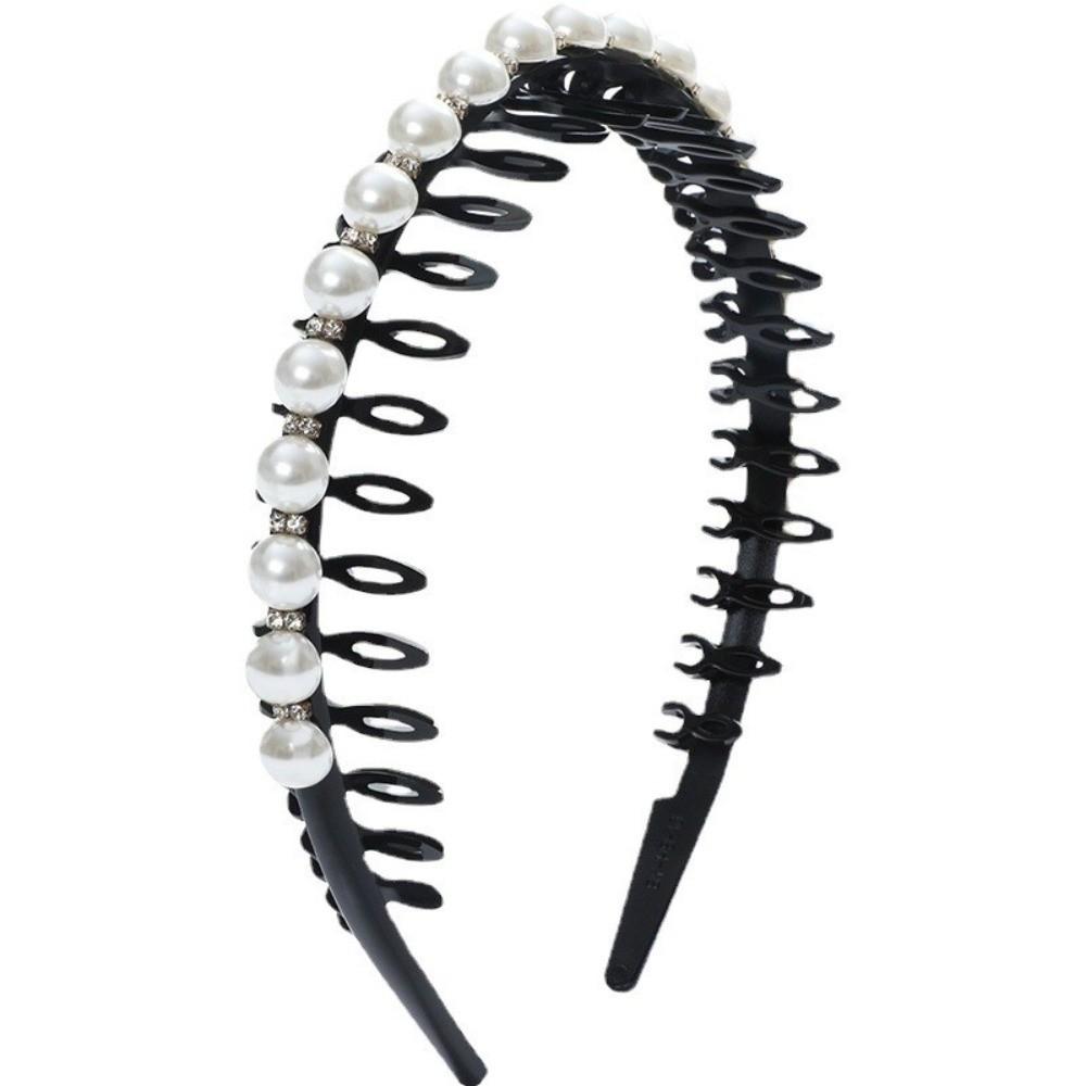 Korean Rhinestone Non-slip Toothed Wash Face Hair Hoop Pearl Headband Hair Band Hair Accessories