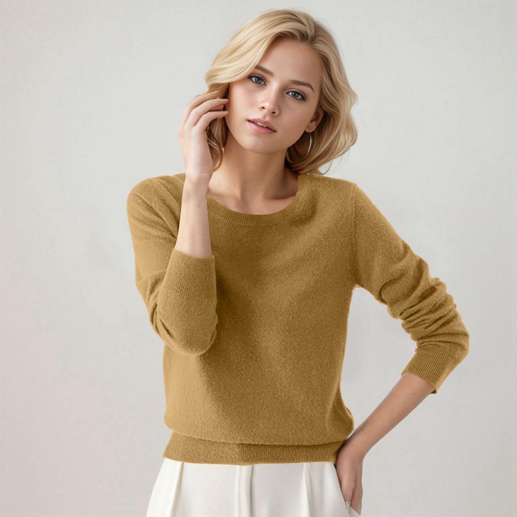 Pullover Truien Voor Dames Ronde Hals Klassieke Lange Mouw Ademend Los Zacht Knus Gebreide Trui Tops