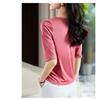 New Summer Mid-sleeve Style Half-sleeved Pile Collar T-shirt Feminine Fashionable and Age-reducing Top for Women