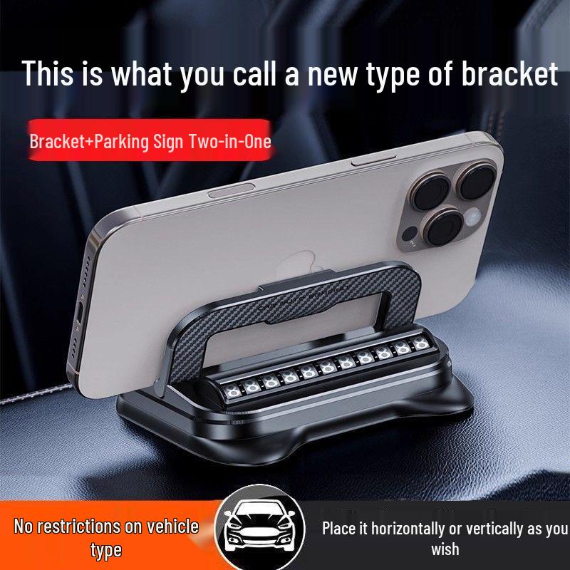 

Universal Car Dashboard Phone Holder for Temporary Plate Display Business Black 360° Rotating Wheel Plate