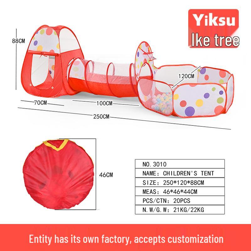 

Kids Indoor/Outdoor Tent Playhouse with Tunnel and Ball Pit