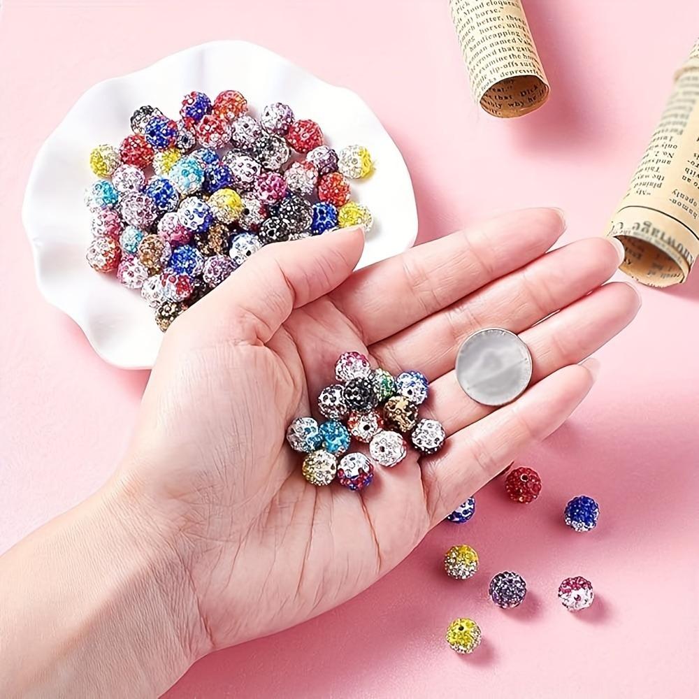 20/50/100pcs Sparkling Solid Color&Gradient Glass Soft Clay Decorative Beads Soft Clay Beads Loose Beads DIY Starry Sky Barrier Beads Jewelry
