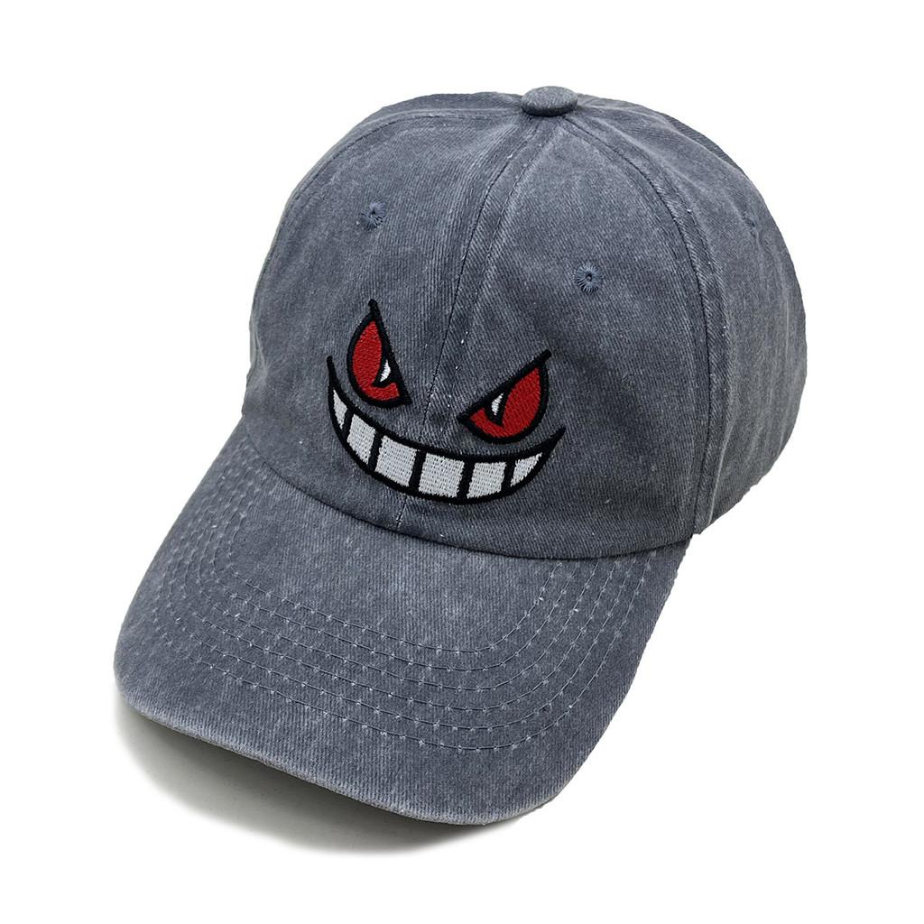 

Вышитая бейсболка Pokmon Gengar с козырьком для летних уличных фанатов серый