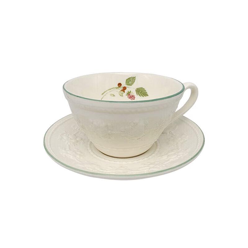 Wedgwood Joyful Holiday Raspberry Teacup and Saucer