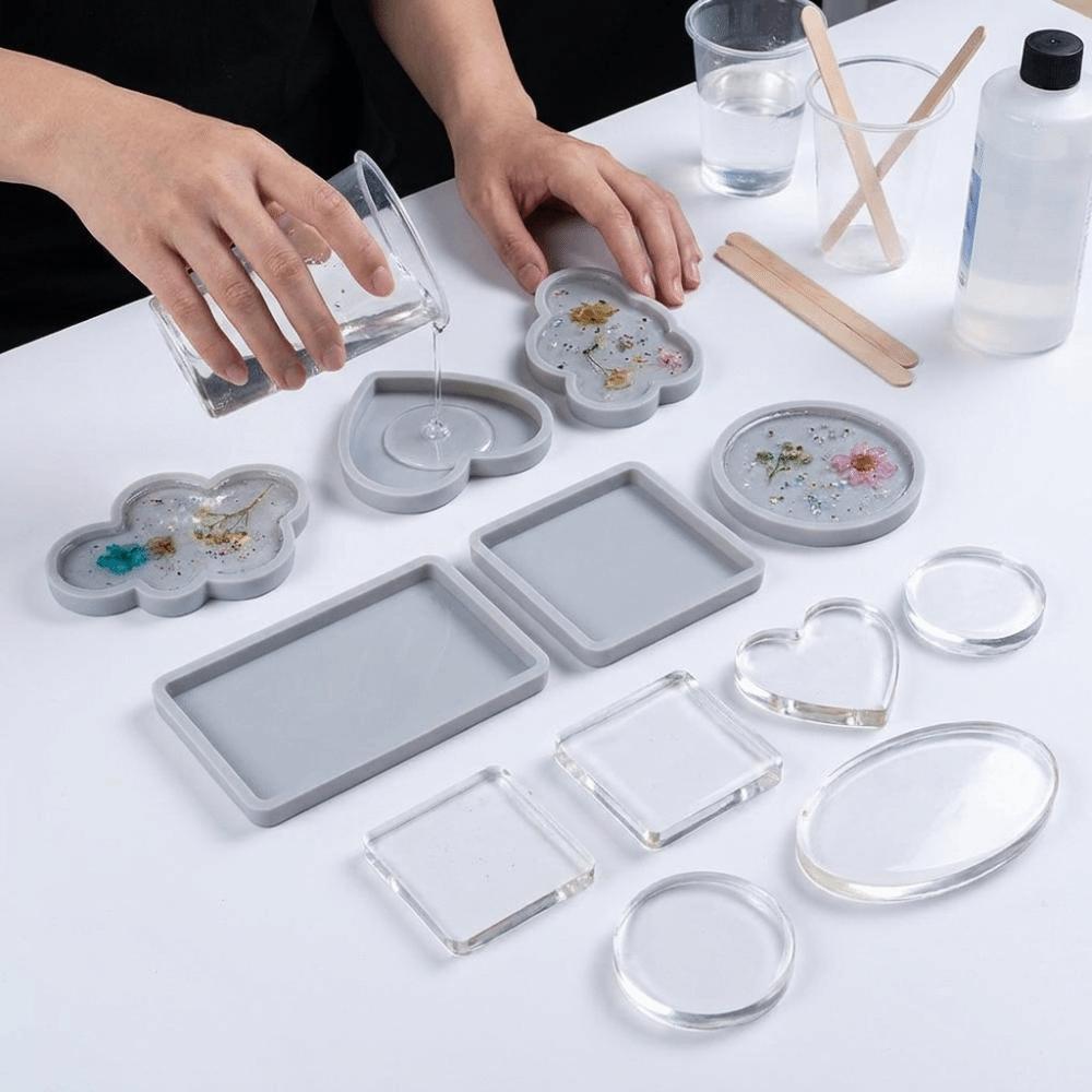 Flexible Coaster Silicone Mold Easy Release Resin Mold Easy To Clean Plaster Mold Coaster Making