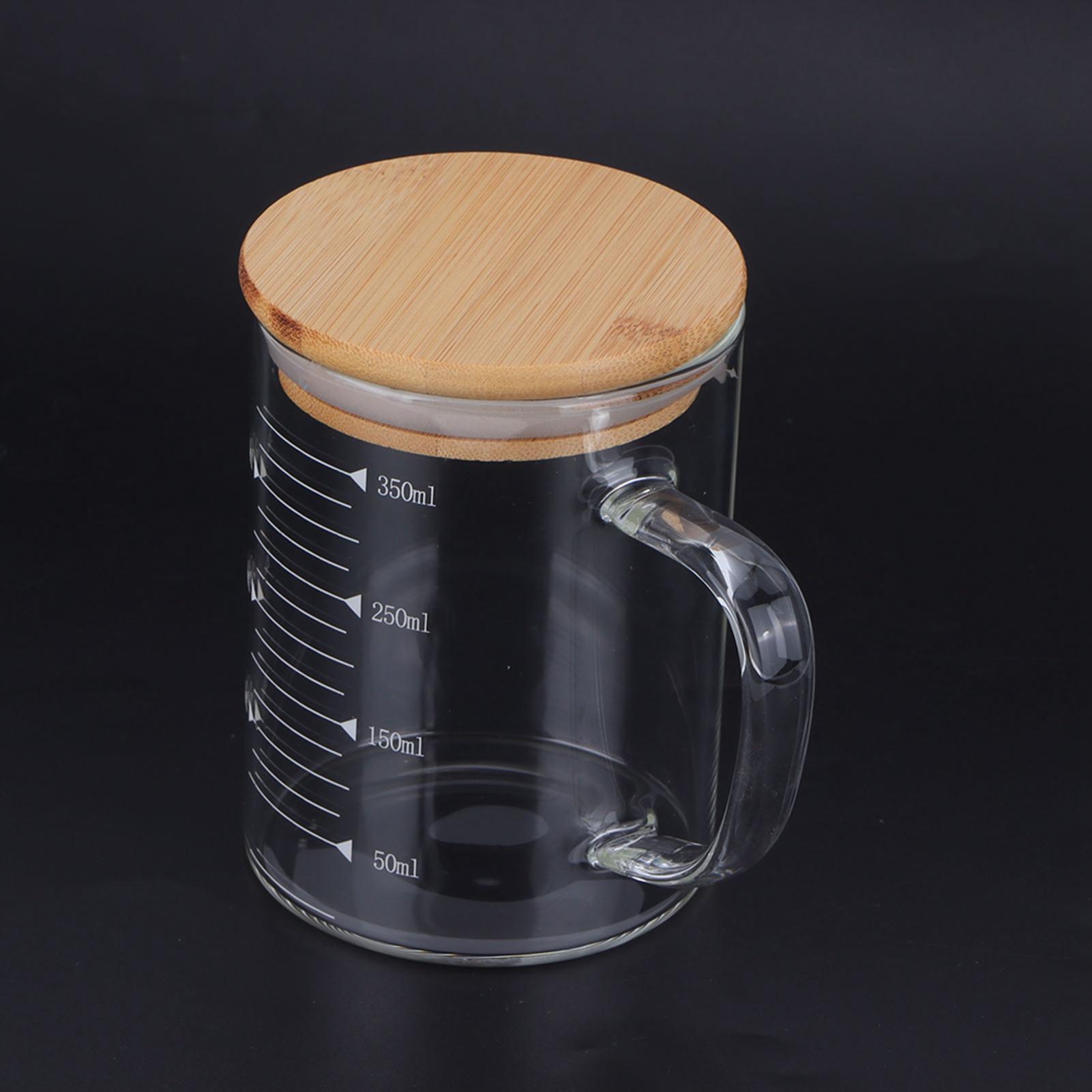 Tasse à mesurer en verre borosilicate avec couvercle, résistante à la chaleur, pour hôtel, restaurant, maison(500ml )