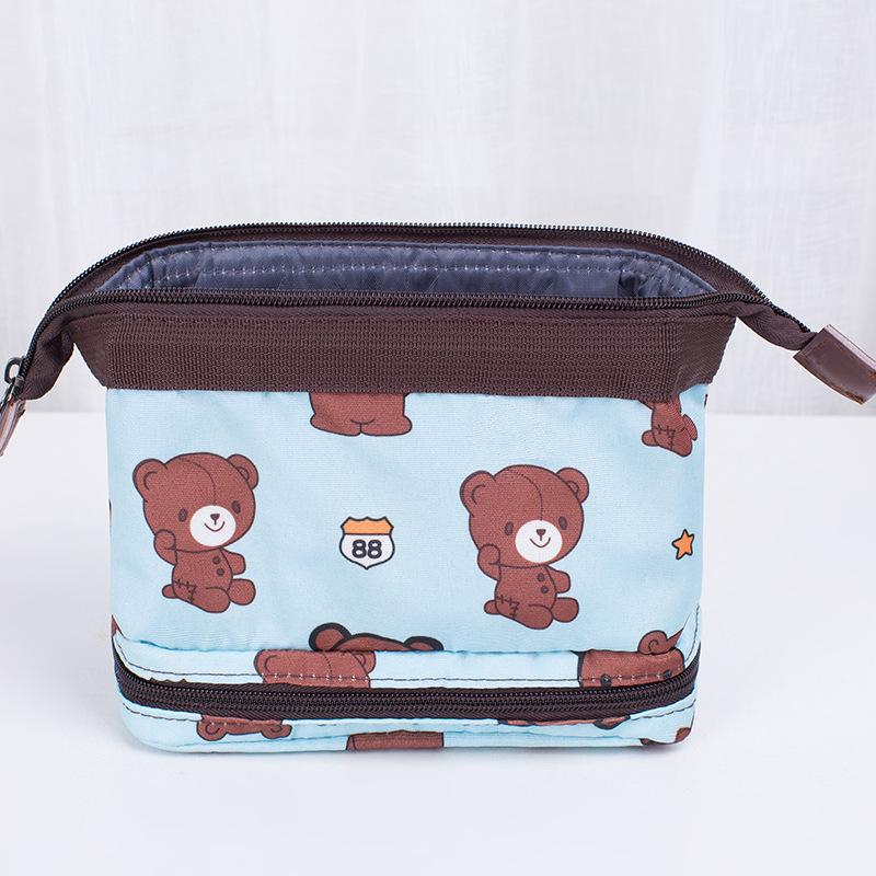 2Pcs Multifunctional Cosmetic Storage Bag Printed Zipper Wash Bag