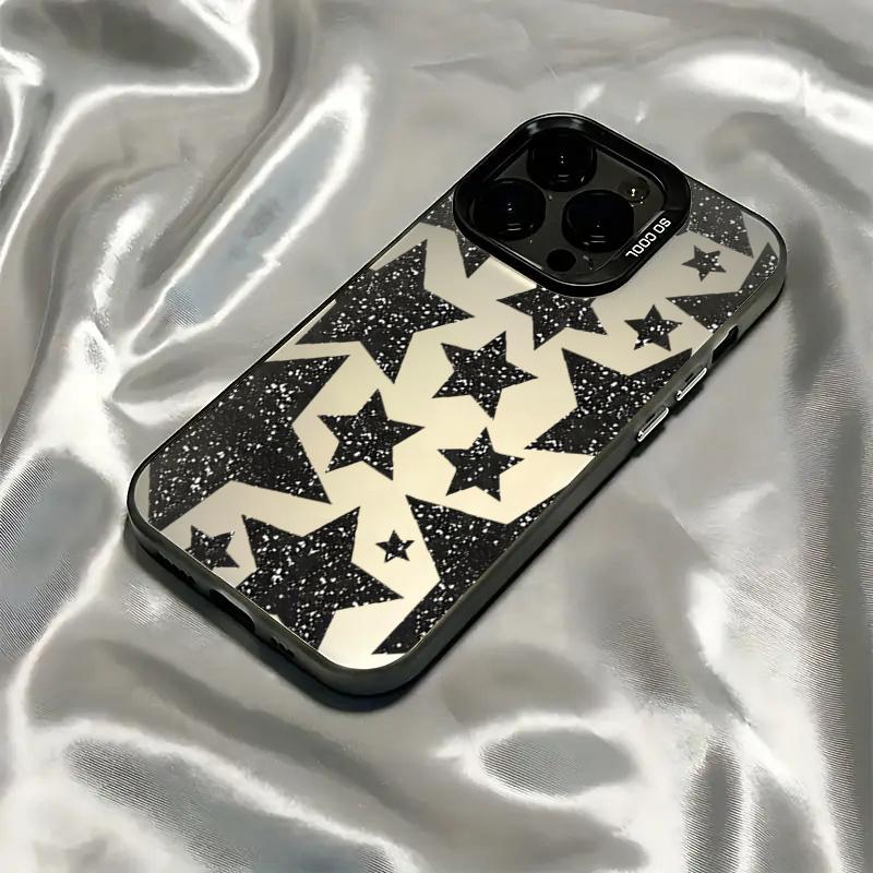Glitter Stars Pattern Phone Case For Samsung Galaxy S25 Ultra S24Ultra S23 FE S22 S 25 A56 A55 A16 A15 A35 A36 IMD Silver Cover