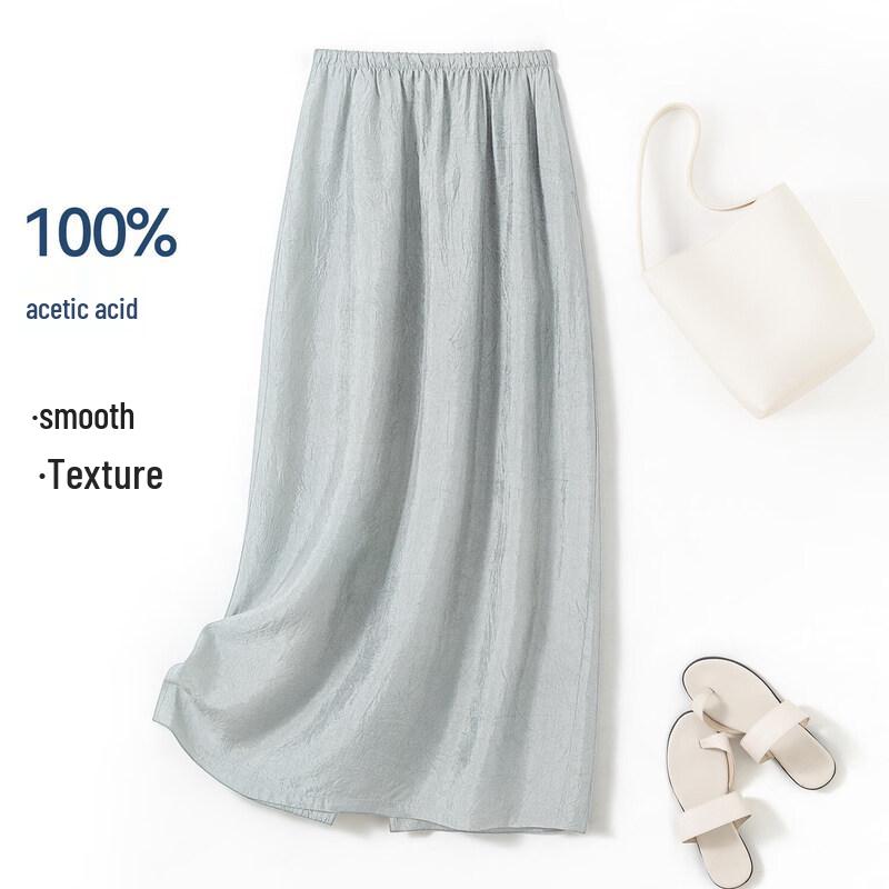 IHIMI Elegant Acetate Midi Skirt M