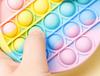 Rainbow Pop-It Kids Day Backpack with Educational Bubbles - Portable Decompression Toy for Girls