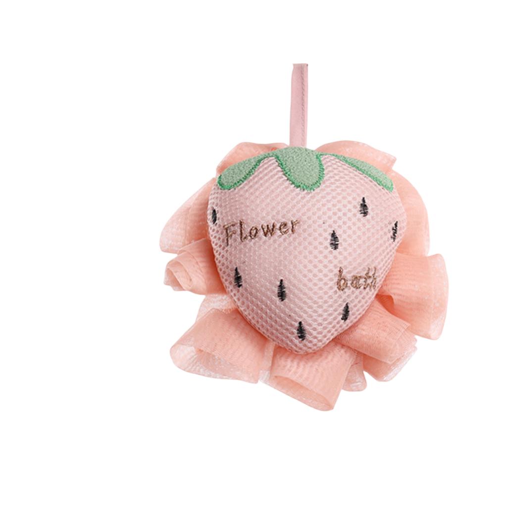 Bambola in rete, palla da bagno, accessorio da bagno preferito da bambini e ragazze, grande fiore da bagno a forma di cartone animato