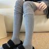 Spring And Autumn Knee Socks Stacking Socks Women'S White High Tube Socks Korean Version Hollow Gray Stockings With Boots Thigh Socks