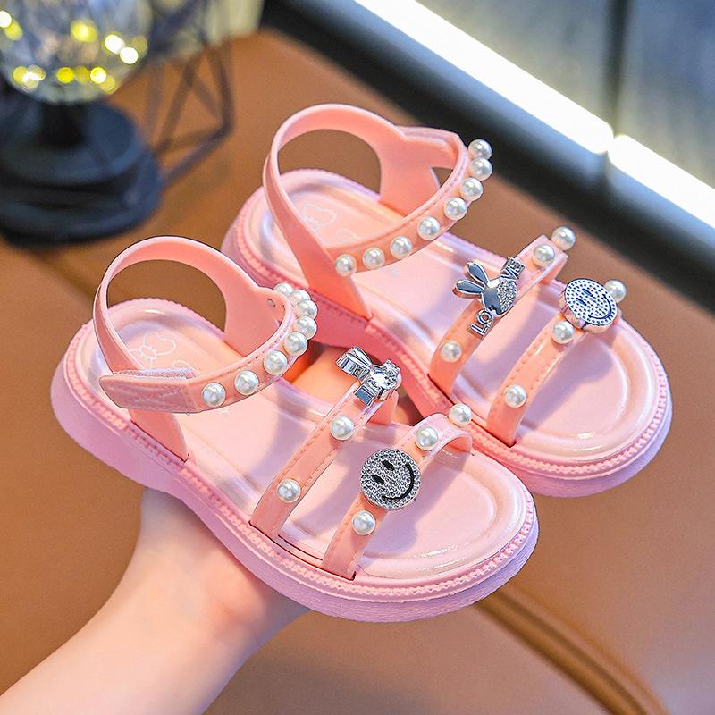 

Cartoon Girl with Soft-soled Shoes, Cute Sandals 25 розовый