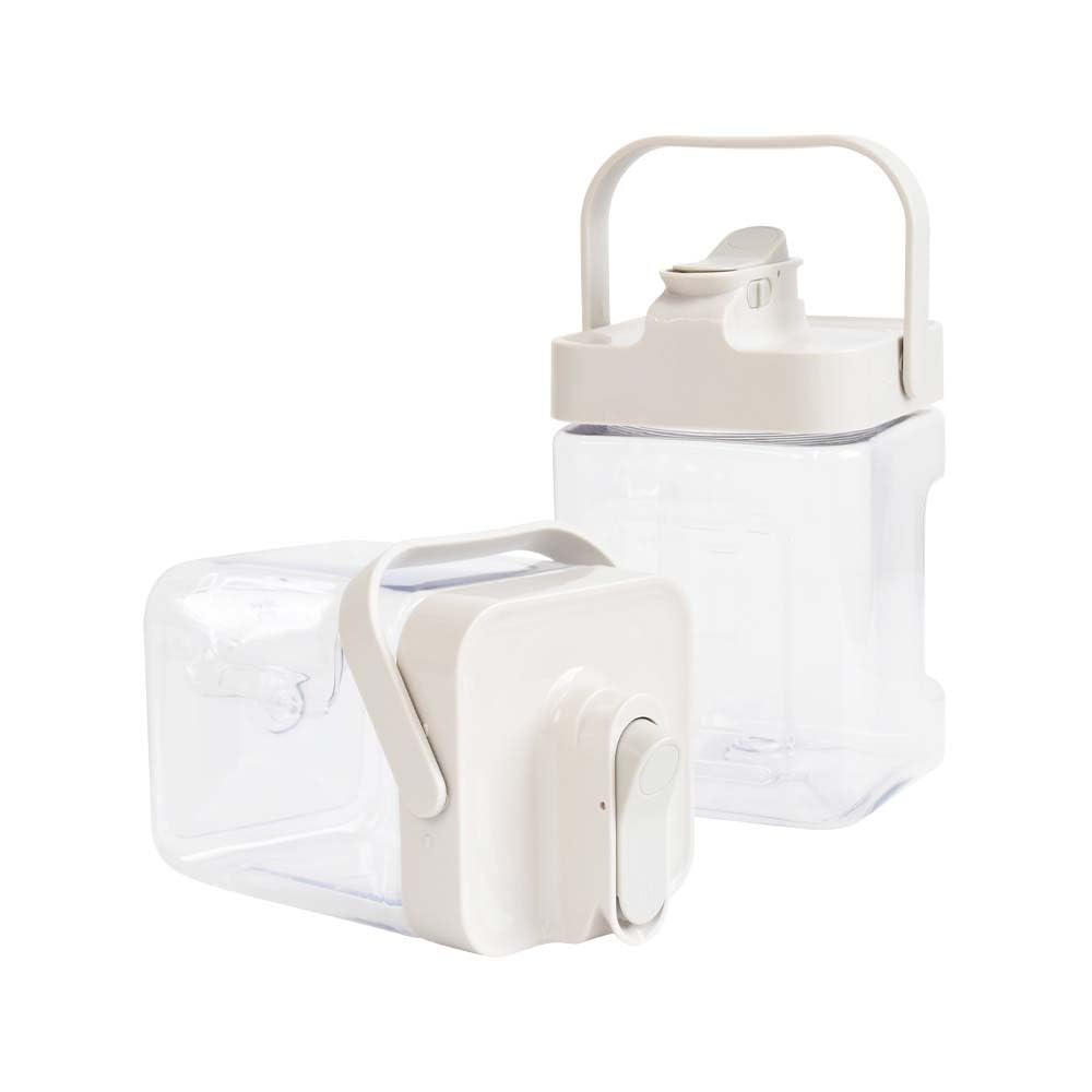 Iris Plaza 2.3L Горизонтальный кувшин для воды, Чайник, Охладитель воды, Диспенсер для напитков, Сервер для бутылки с ячменным чаем, Можно размещать вертикально или горизонтально, Серый