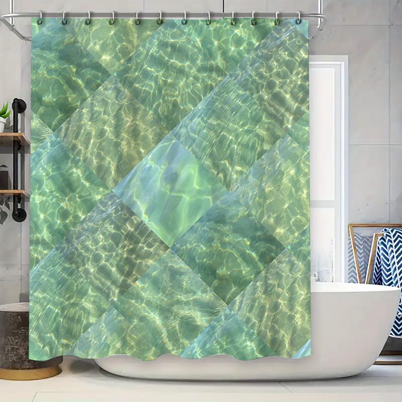 

Nautical Blue Decor Shower Curtain Waterproof Bathroom Accessories Set Elegant Floral Print Modern Design Pattern 180 X 245Cm (7 W60H190(CM)-1 Pcs