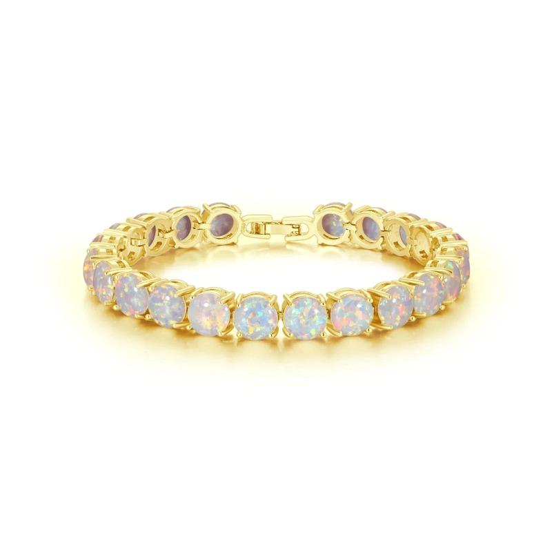 Opal Beach Round Bracelet Opal 8mm Round Bracelet Fashion Treasure Jewelry Set with Opal
