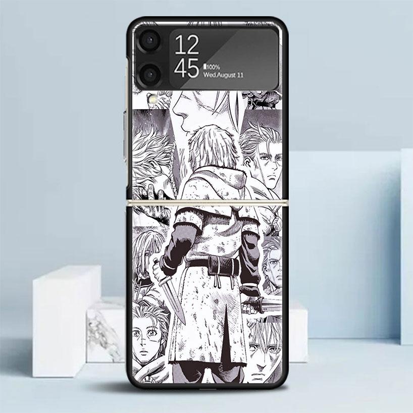 Vinland Saga Schwarze Hülle für Samsung Galaxy Z Flip 7 6 5 4 3 5G Handyhülle Flip7 Flip6 Flip5 Flip4 Flip3 Musterhülle Galaxy Z F