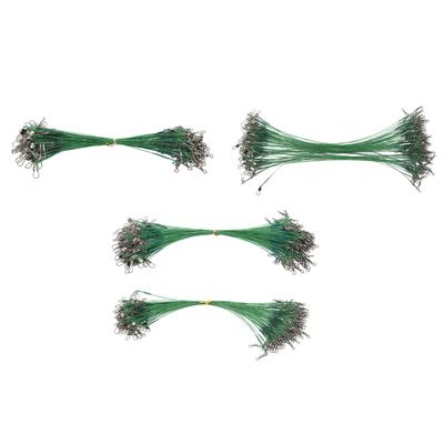 100PCS Fishing Leader Swivels Snap Anti Corroison Hard Steel Wire Leader for Saltwater