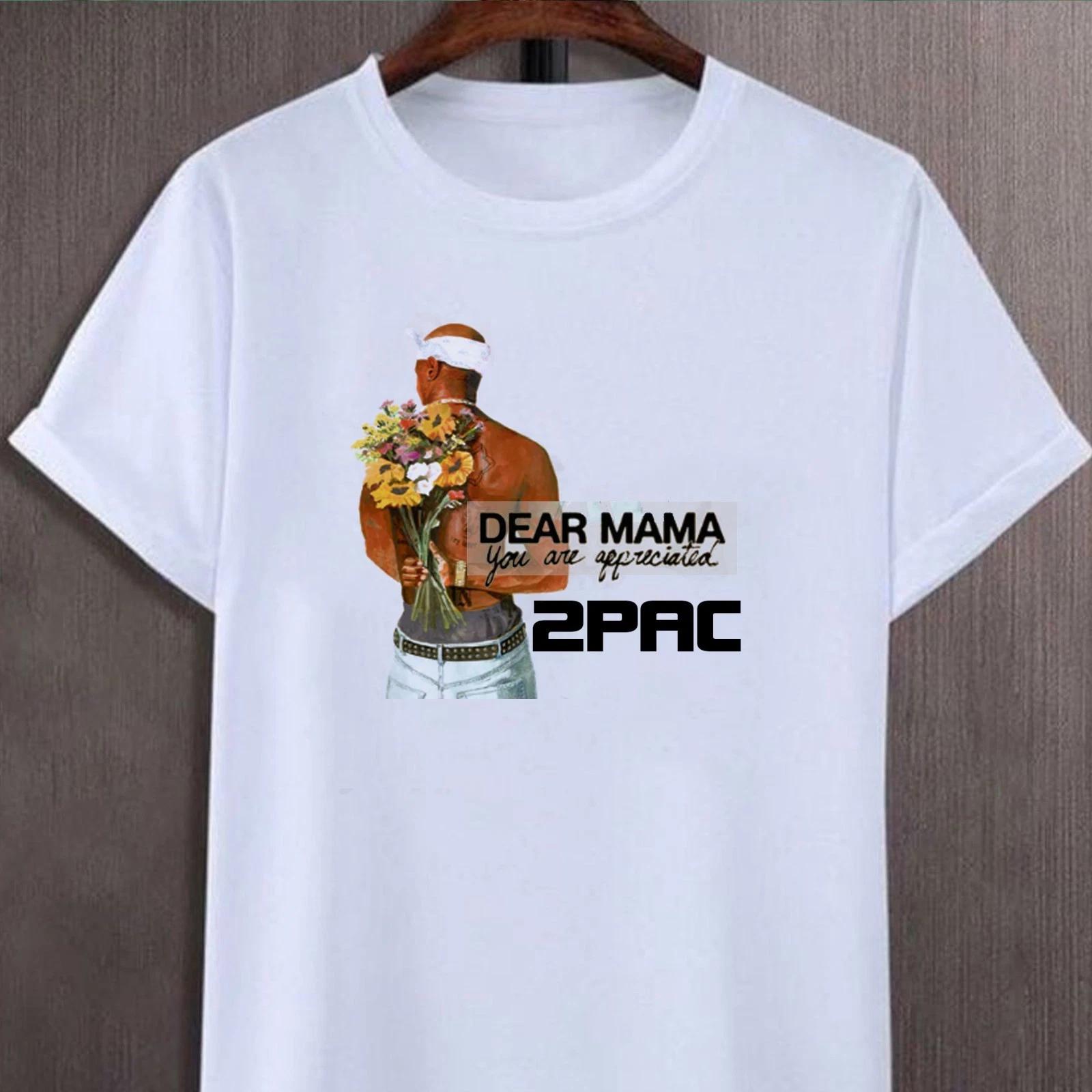 Футболка 2Pac Dear Mama, Ретро футболка рэпера Tupac, Футболка Tupac Rap Legend для фанатов XS