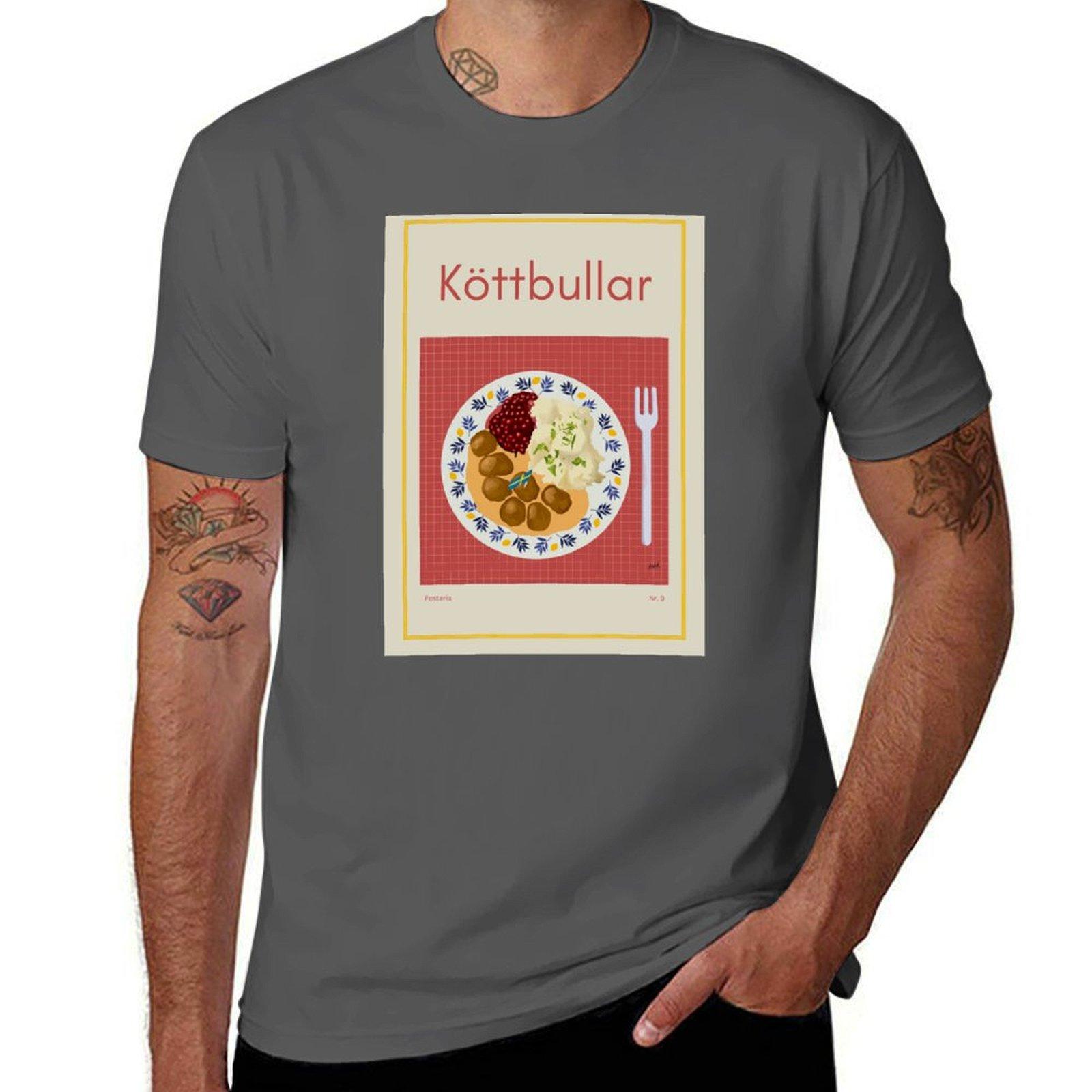 

with cream dark shirts funny humor mashed potatoes illustration cranberries t T-Shirt meatballs, and sauce, KTTBULLAR 4XL