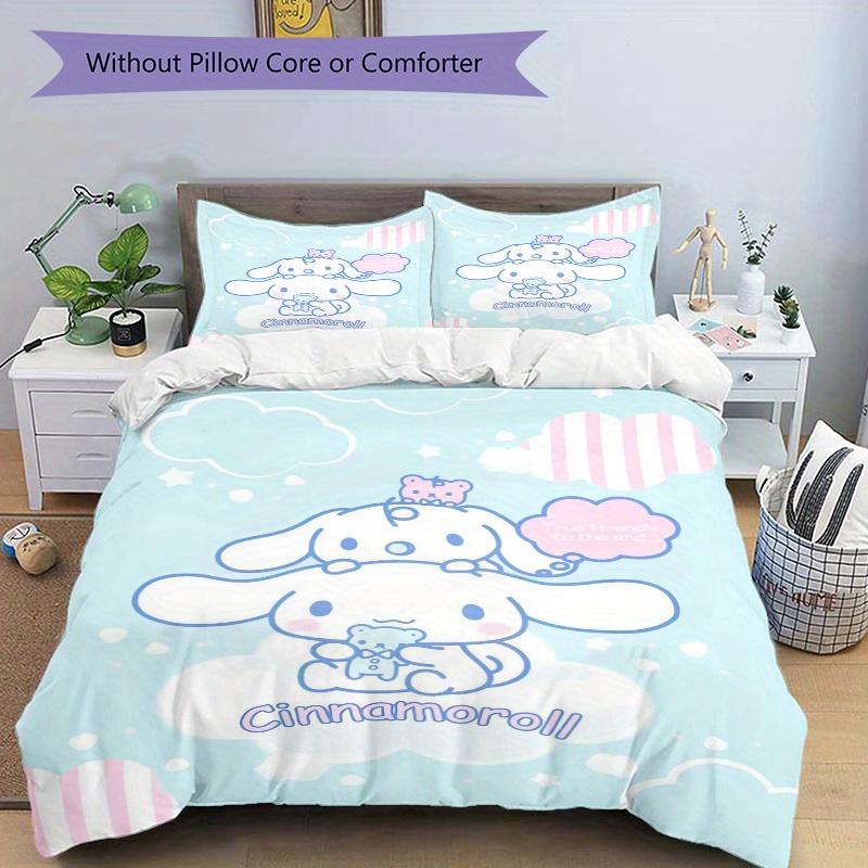 3pcs Sanrio Cinnamoroll True Friends Print Cover Set Ultra Soft, Breathable, and Comfortable Bedding with Stylish Design for Bedroom and Guest Ro