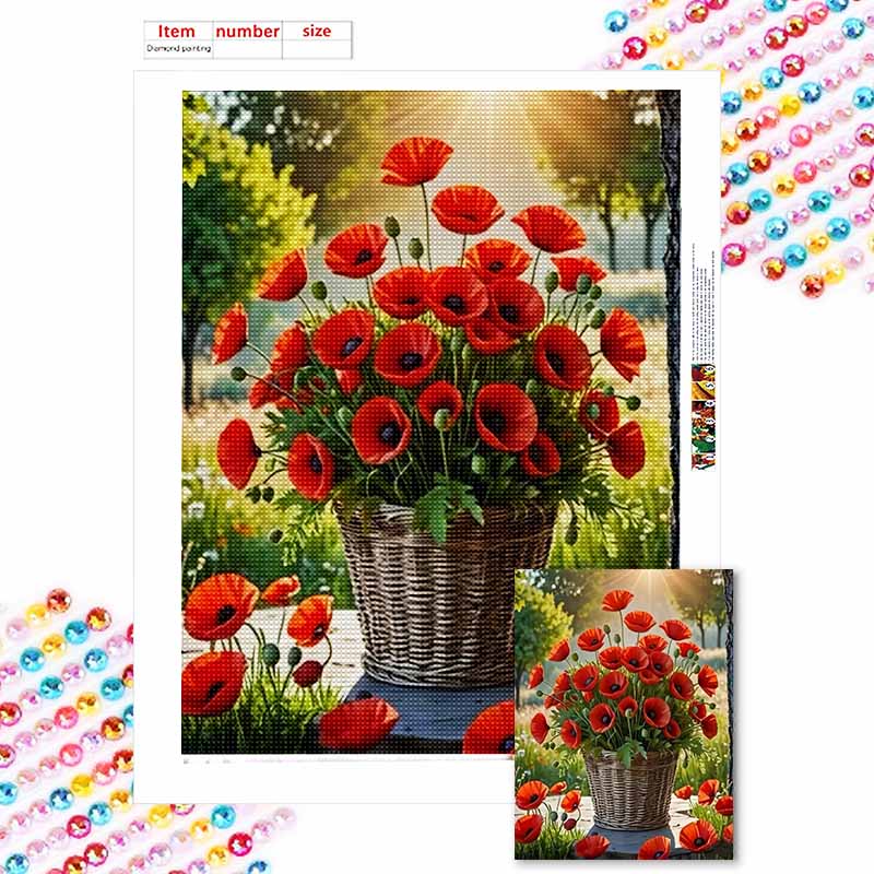 New Arrival 5D DIY Full Circle Diamond Painting "Sunshine Flower Basket" Embroidery Cross Stitch Home Decor Gift
