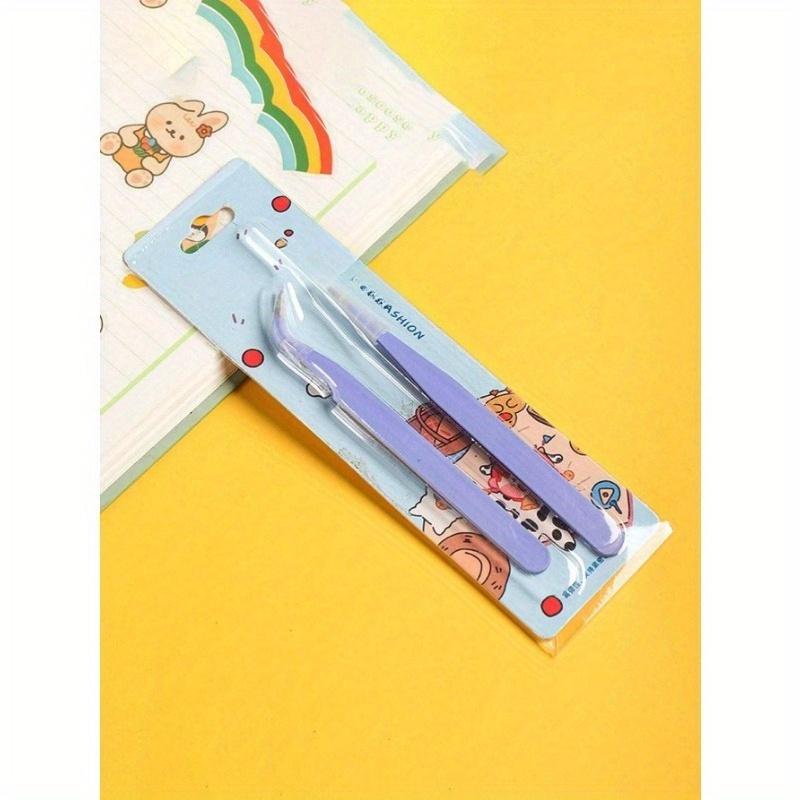 2 STUKS Pincet Scrapbook Sticker Washi Tape Pakken Multi-Tool Schrijfwaren DIY Junk Journal Album Schoolbenodigdheden Terug naar School paars