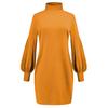 Casual Fashion Women's Thread Solid Color Round Neck Long Sleeve Hip Dress