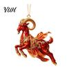 Festive Atmosphere Party Decor Galloping Goat Hanging Ornament, 2D Flat Acrylic Pendant, New Year Unique Animal Pattern Pendants Decoration