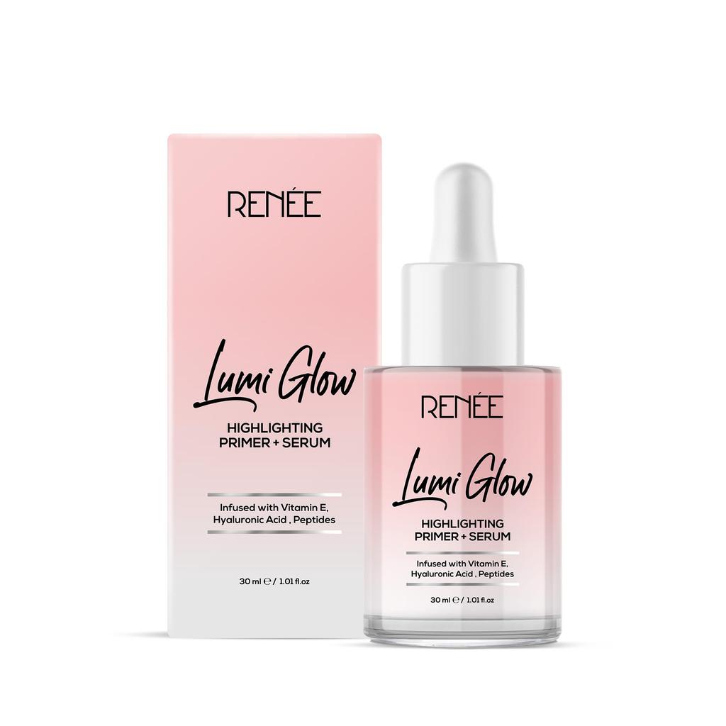 RENEE Lumi Glow Highlighting Primer + Serum | Hydrates, Promotes Even Skin Texture | Gives Luminous, 3D Glow | With Hyaluronic Acid, Peptides & Vit