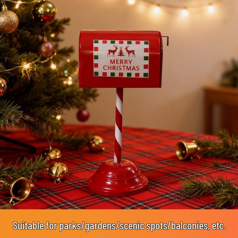 Iron Art Christmas Mailbox Ornament - Festive Indoor Decoration and Gift Stand