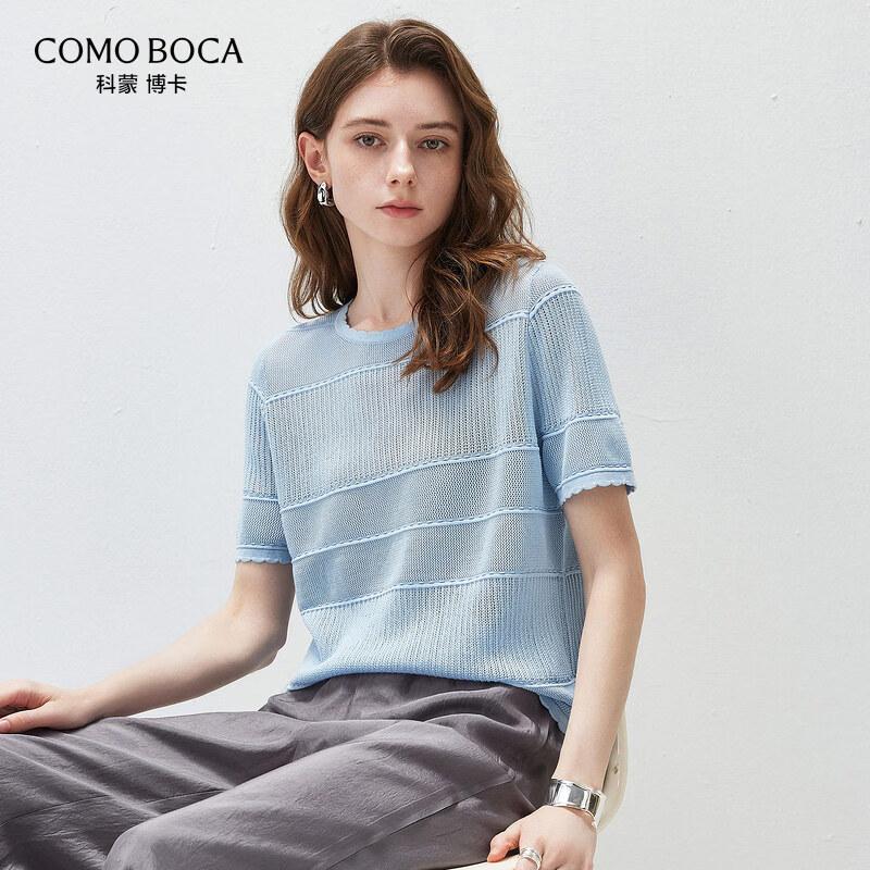 Kemeng Boca Mulberry Silk Blend Knit T-Shirt L