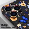 For iPhone 17 Pro Max Case Blue Butterfly Floral Pattern TPU Silicone Soft Cover For iPhone 16 Pro Max 15 14 13 12 11 16E Air