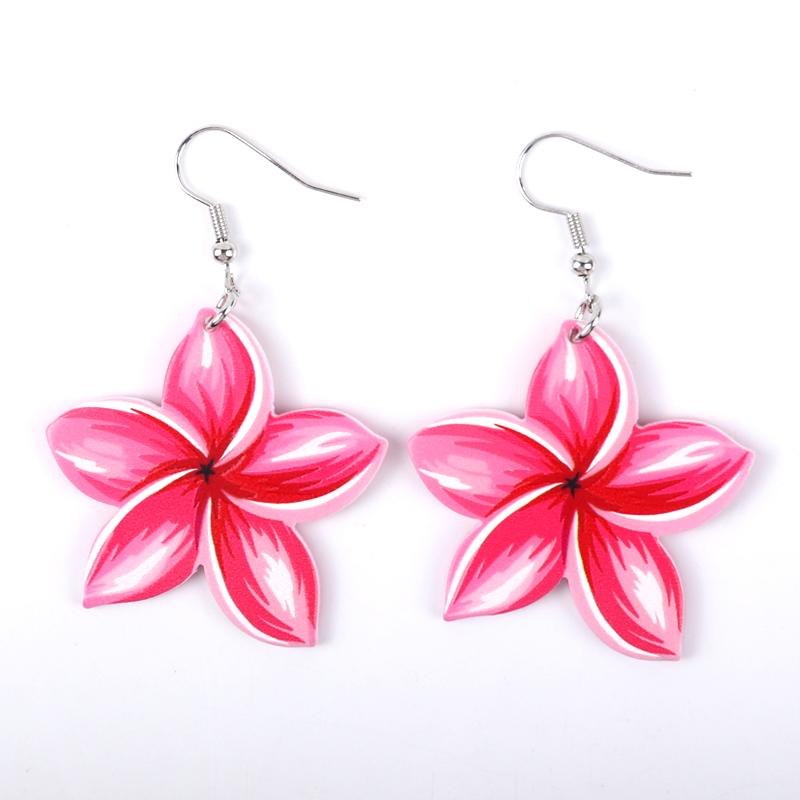 2026 Colorful Oil Painting Flower Acrylic Statement Earrings for Women New Trendy Plant Drop Dangle Earring Party Jewelry Gift