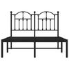 Metal Bed Frame with Headboard Black 120x200 cm
